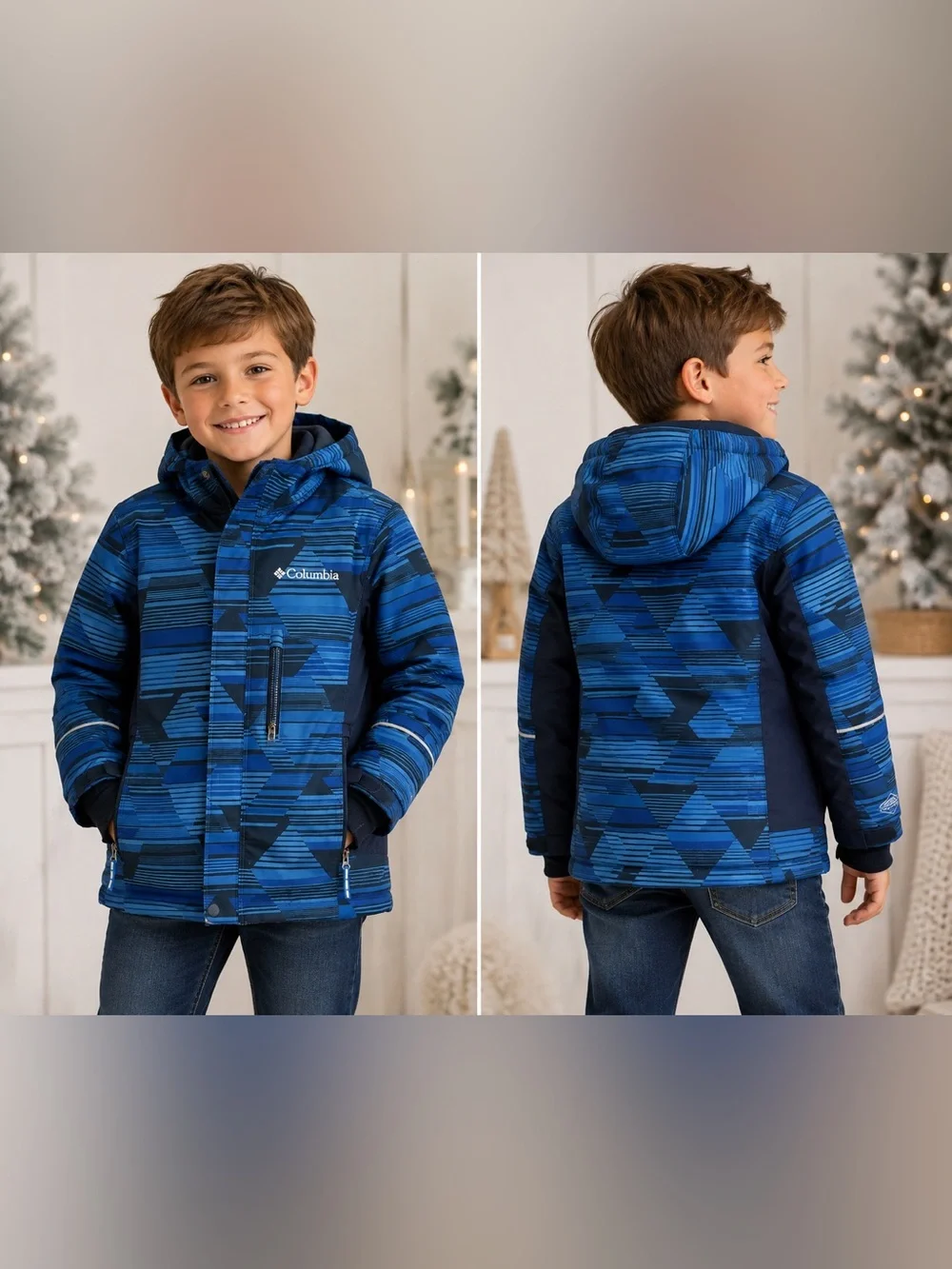 Columbia Blue Striped Logo Jacket
